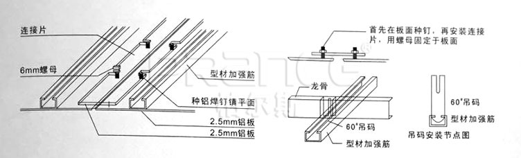 鋁單板內部轉角安裝示意圖
